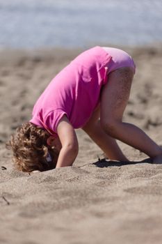 Having fun on the beach on sunny day.