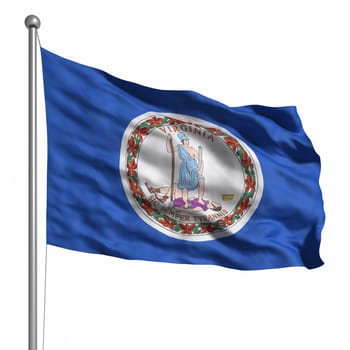 Flag of Virginia. Rendered with fabric texture (visible at 100%). Clipping path included.
