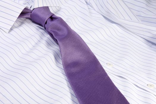 Wardrobe, business tie with a white and blue shirt