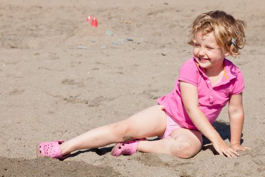 Having fun on the beach on sunny day.