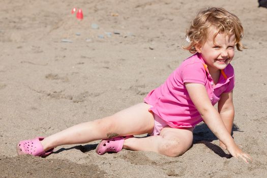 Having fun on the beach on sunny day.