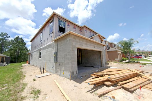 A large House under construction in Florida.