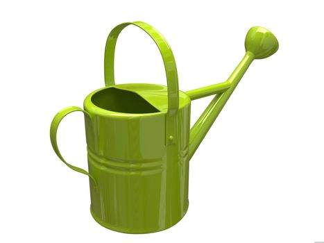 Garden watering can painted isolated on a white background