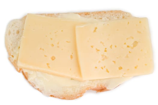 the cheese sandwich on a white background