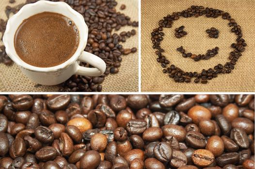 Set of three coffee - theme photos