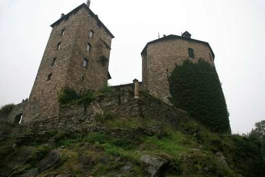 Castle Reinhardstein near Robertville village in Belgium. Belgian Ardennes region. 