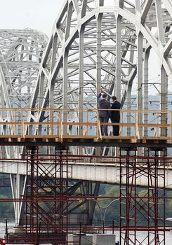 two businessman on the bridge                                