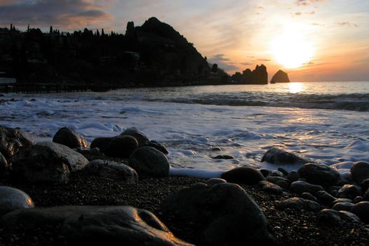  Sunrise on the beach in Crimea, Ukraine   
