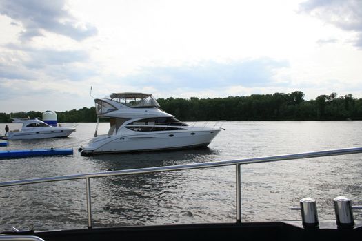 many yachts on the river