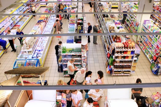 people in supermarket