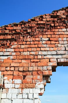 aging brick wall on celestial background