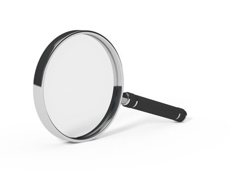 3d magnifying glass less chrome black handle
