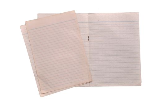 Lined white paper on white backgroung