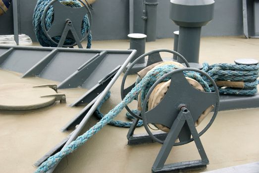 deck equipment in the bow for mooring