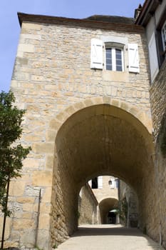 Castelnaud, the village and its castle. French village in the Perigord region where the war took place 100 years