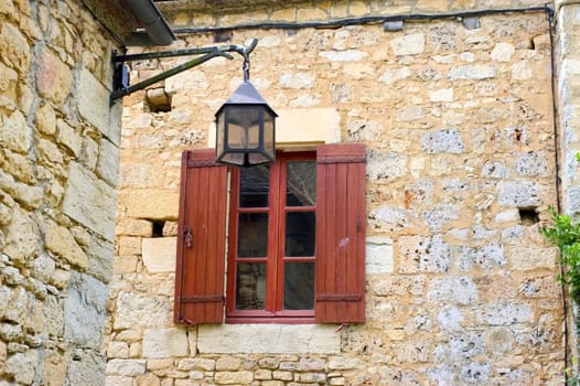 Castelnaud, the village and its castle. French village in the Perigord region where the war took place 100 years