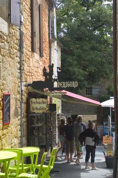 Castelnaud, the village and its castle. French village in the Perigord region where the war took place 100 years