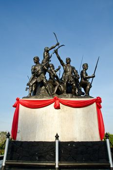 Victory Monument of the people who protect the country, Sing Buri, Thailand.