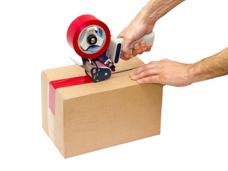 Cardboard boxes stick dispenser for adhesive tape