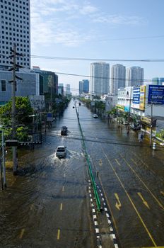 BANGKOK THAILAND – NOVEMBER 13: scenes from Bangkok during its worst flooding in decades is a major disaster on November 13, 2011  in Bangkok, Thailand.