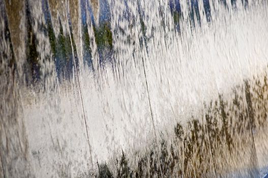 Flowing fountain water