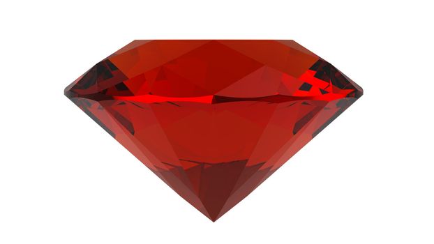 Fire opal jewel isolated on white background, 3d render