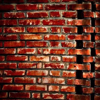 Background in style grunge. Brick wall similar to notepad sheet