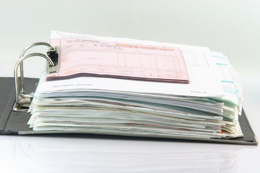 open archive business folder with bider full of documents