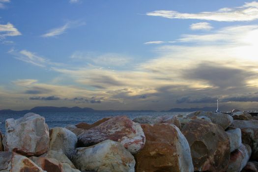 Sunset over the coast in South Africa.