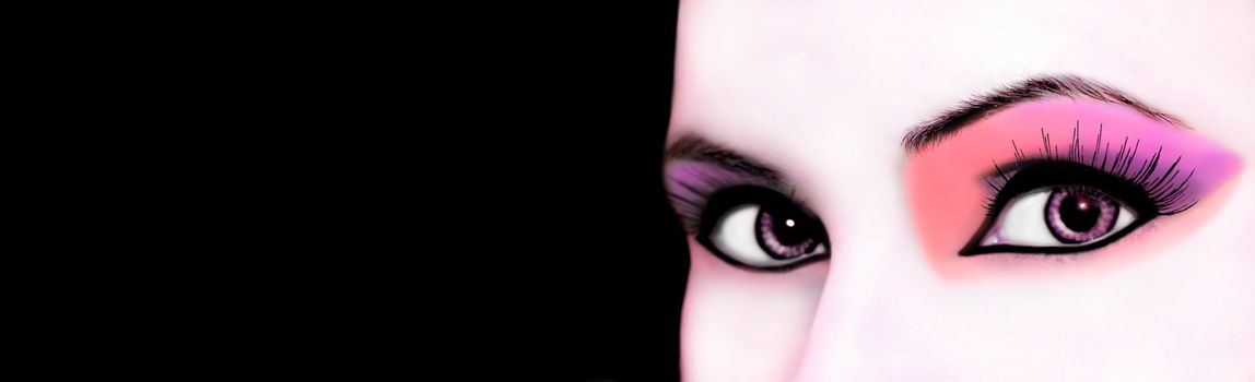Detail of glamorous and very beautiful feminine eyes     