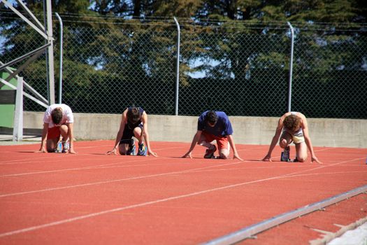 atlhetics outdoor in sport stadium