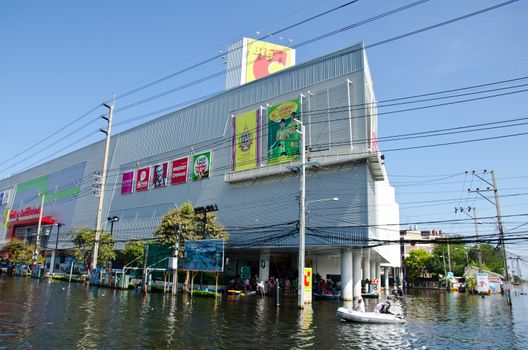 BANGKOK THAILAND – NOVEMBER 13: Scenes from Bangkok during its worst flooding in decades is a major disaster on November 13, 2011  in Bangkok, Thailand.
