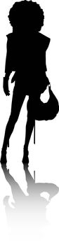 Vector image - Silhouette of Fashion Girl