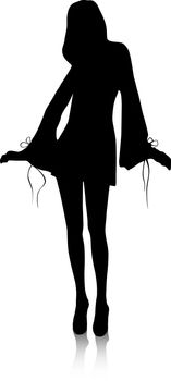 Vector image - Silhouette of Fashion Girl