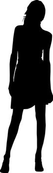 Vector image - Silhouette of Fashion Girl