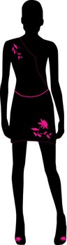 Vector image - Silhouette of Fashion Girl