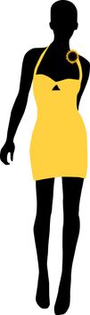 Vector image - Silhouette of Fashion Girl