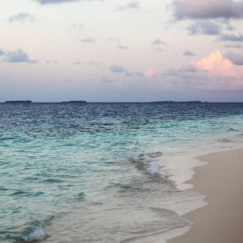 sunset on the sea beach