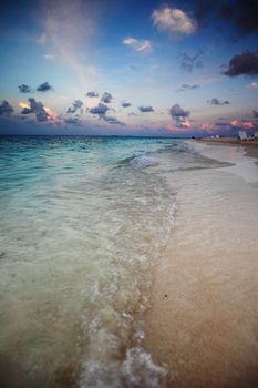 sunset on the sea beach