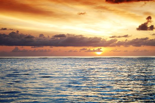 sunset on the sea beach