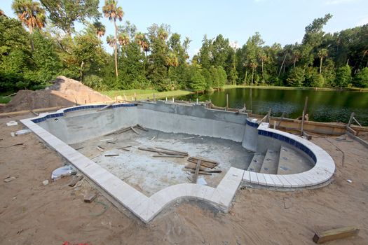 A Swimming Pool under construction in Florida