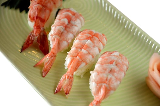 delicious sushi  with tiger shrimp 