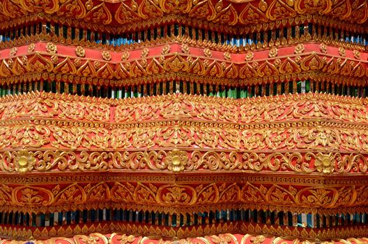 Vintage traditional Thai wall of temple