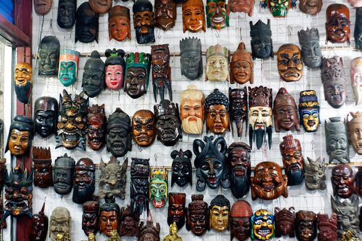 These mask are drawn from ancient Chinese myths and legends and historical figures  on