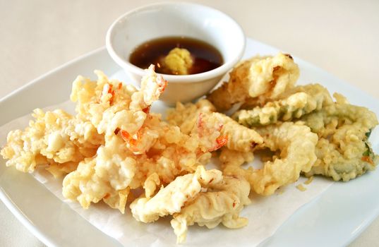 Fried Shrimps , Tempura Japanese cuisine