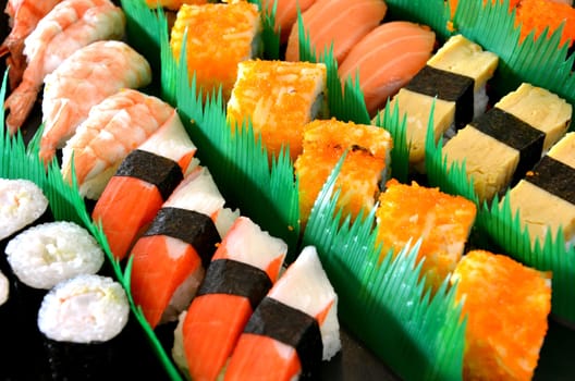 delicious mixed sushi ,  Japanese cuisine