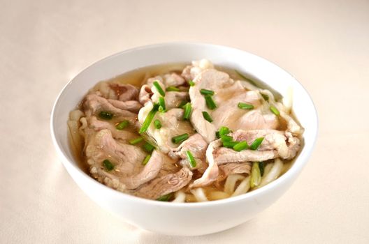 Udon noodle with pork ,Japanese food  