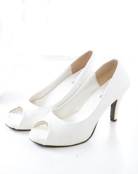 high heel women shoes on white background 