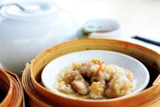 chinese dim sum, focus on the food .