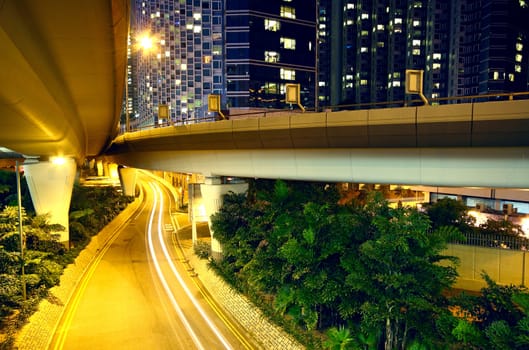 downtown area and overpass in hong kong 